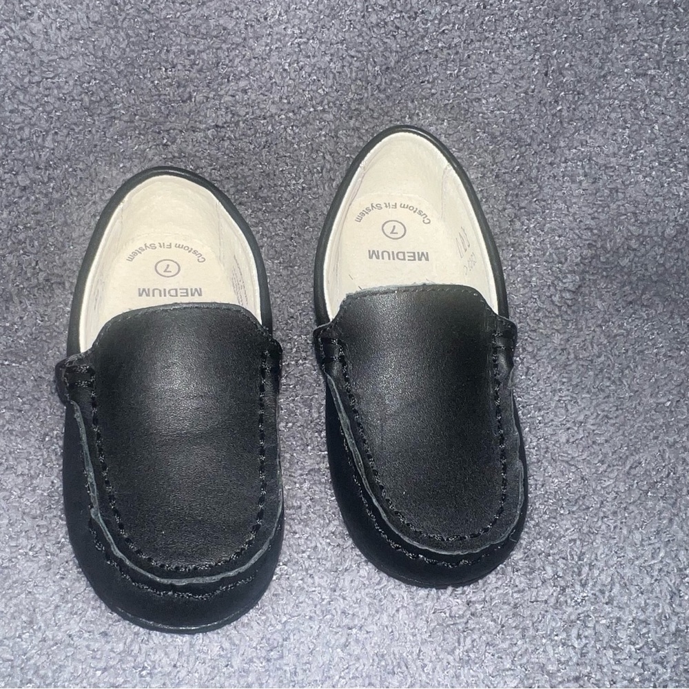 Brand new boys black loafers